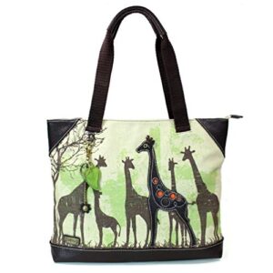 chala handbags safari giraffe canvas tote purse