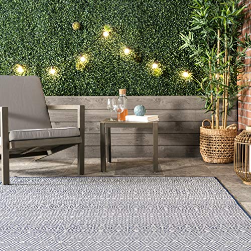 nuLOOM Paloma Abstract Geometric Indoor/Outdoor Area Rug, 4' x 6', Navy