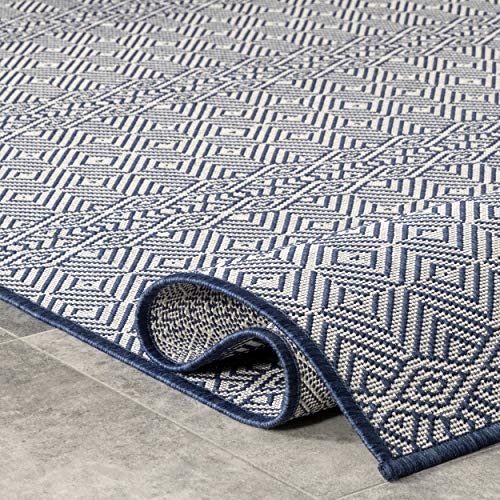 nuLOOM Paloma Abstract Geometric Indoor/Outdoor Area Rug, 4' x 6', Navy