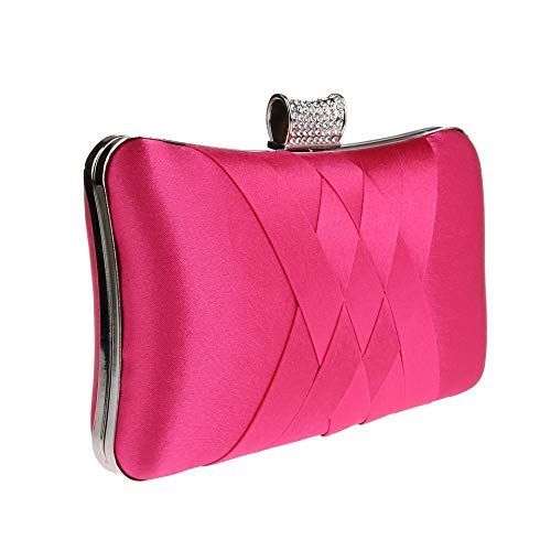 Ro Rox Francesca Retro Vintage Crystal Evening Prom Party Box Clutch Handbag Bag - Pink