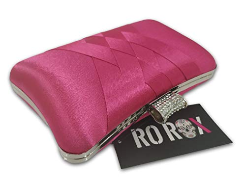 Ro Rox Francesca Retro Vintage Crystal Evening Prom Party Box Clutch Handbag Bag - Pink