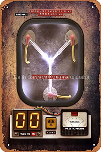 NIUMOWANG Metal Sign - Steampunk Rustic Flux Capacitor Tin Poster 12 X 8 Inches