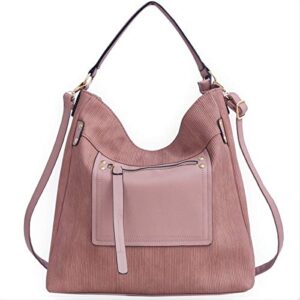 hobo bags for women leather embossed pink large crossbody bag womens casual hobo purses and handbags tote shoulder bags