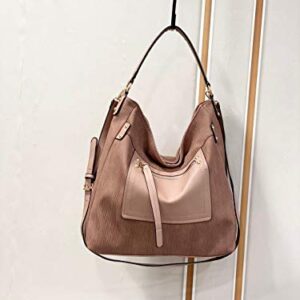 Hobo Bags for Women Leather Embossed Pink Large Crossbody Bag Womens Casual Hobo Purses and Handbags Tote Shoulder Bags