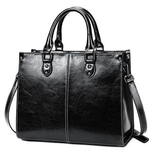 rourou genuine leather tote bag for women top handle crossbody bag hobo handbag large capacity shoulder bag purse