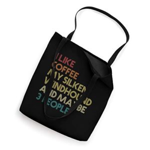 Silken Windhound Dog Owner Gift Coffee Quote Vintage Retro Tote Bag