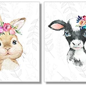 Baby Farm Animals Wall Art Prints - Nursery Decor - Set of 6-8x10 - Unframed - Watercolor