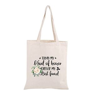 maid of honor proposal gift today my maid of honor forever my best friend tote bag bridesmaid gift (today my maid tote b)