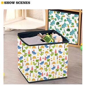 AFPANQZ Storage Bins Storage Cubes, 13x13x13 Collapsible Storage Boxes Containers Organizer Baskets for Nursery Office Closet Shelf School Bus Print Boxes Yellow