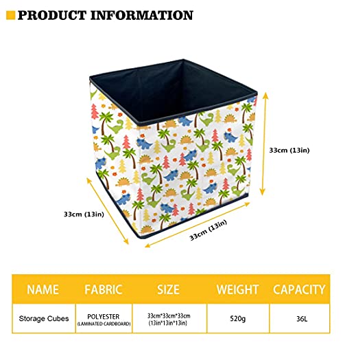 AFPANQZ Storage Bins Storage Cubes, 13x13x13 Collapsible Storage Boxes Containers Organizer Baskets for Nursery Office Closet Shelf School Bus Print Boxes Yellow