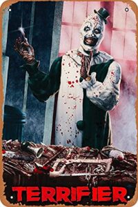 niumowang metal sign – terrifier horror movie art tin poster 12 x 8 inches