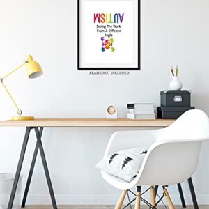 The World From A Different Angle | Autism Awareness Decor | Autism Classroom | Boho Rainbow Decor Classroom | Autism Sign | Autism Art Wall Decor Classroom | Autistic decorations - 8x10 unframed print