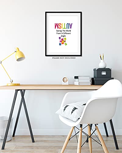 The World From A Different Angle | Autism Awareness Decor | Autism Classroom | Boho Rainbow Decor Classroom | Autism Sign | Autism Art Wall Decor Classroom | Autistic decorations - 8x10 unframed print