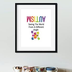 The World From A Different Angle | Autism Awareness Decor | Autism Classroom | Boho Rainbow Decor Classroom | Autism Sign | Autism Art Wall Decor Classroom | Autistic decorations - 8x10 unframed print