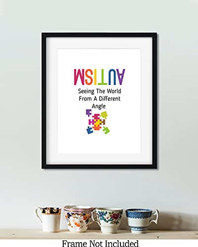 The World From A Different Angle | Autism Awareness Decor | Autism Classroom | Boho Rainbow Decor Classroom | Autism Sign | Autism Art Wall Decor Classroom | Autistic decorations - 8x10 unframed print