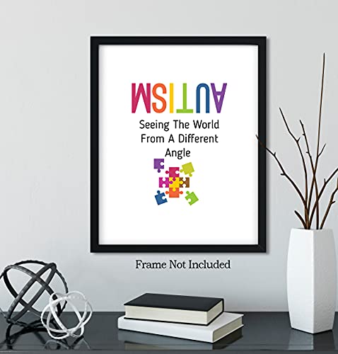 The World From A Different Angle | Autism Awareness Decor | Autism Classroom | Boho Rainbow Decor Classroom | Autism Sign | Autism Art Wall Decor Classroom | Autistic decorations - 8x10 unframed print