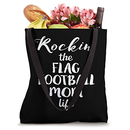 ROCKIN' THE FLAG FOOTBALL MOM LIFE Funny Novelty Tote Bag