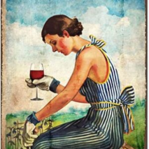 Vintage Wall Decor Funny Garden and Wine Lady That's What I Do I Garden I Drink and I Know Things,Gardener，Wine Lovers,Gift for Her, Vintage Metal Tin Sign,Wall Decor for Bars,Home Beer 12X8 Inch
