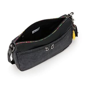 Sakroots womens New Adventure & Bag, Stylish Roomy Purse, Made from Recycled Materials Hobo Shoulder and Crossbody Bag, Black Spirit Desert Block, One Size US