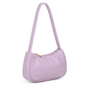 uto mini purses for women ultra soft leather vegan lightweight clutch handbag shoulder bag dark purple