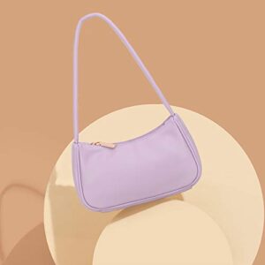 UTO Mini Purses for Women Ultra Soft Leather Vegan Lightweight Clutch Handbag Shoulder Bag Dark Purple