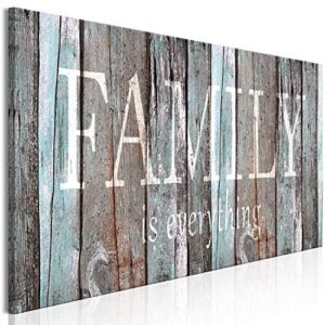 artgeist canvas wall art print quotes family 47×16 in – 1pcs home decor framed stretched picture photo painting artwork image – family house faux wood m-a-0956-b-a