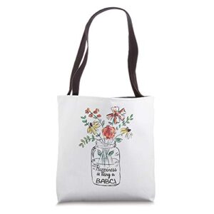 happiness is being a babci floral tote bag
