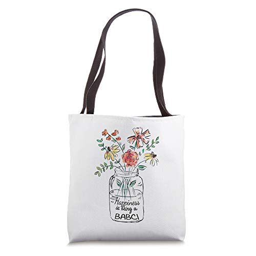 Happiness is Being a Babci Floral Tote Bag