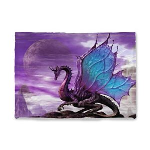jasmoder purple dragon throw blanket warm ultra-soft micro fleece blanket for bed couch living room