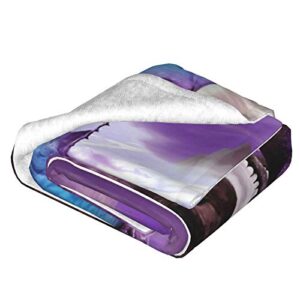 JASMODER Purple Dragon Throw Blanket Warm Ultra-Soft Micro Fleece Blanket for Bed Couch Living Room