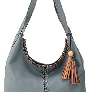 The Sak Huntley Leather Hobo Dusty Blue Crochet One Size