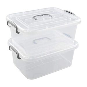dehouse 8 l clear storage latch box, plastic lidded storage bins, 2 packs