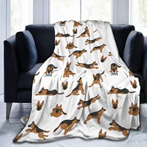 belgala blanket german shepherd dogs poses flannel fleece throw blankets for baby kids men women,soft warm blankets queen size and throws for couch bed travel sofa 80inchx60inch,black