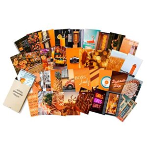 Orange Wall Collage Kit Aesthetic Pictures, Bedroom Decor for Teen Girls, Wall Collage Kit, Aesthetic Posters, Collage Kit for Wall Aesthetic, Wall Collage, Orange Wall Decor, Collage Kit