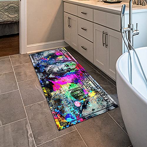 GUBIYU Modern Bathroom Rug Home Decor Carpet Runner Rugs Dollars Printed Carpet One Hundred Dollar 100 Bill Money Rug Carpets Floor Mat Kitchen Rug Toilet Anti-Slip Large Rug Floor Mat 24x59Inches