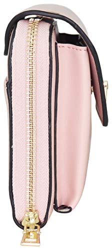 B BRENTANO Vegan Envelope Clutch Wallet Crossbody Purse with Chain Strap (Blush)