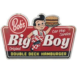 open road brands bob’s big boy embossed metal sign – large bob’s big boy wall art for kitchen or man cave