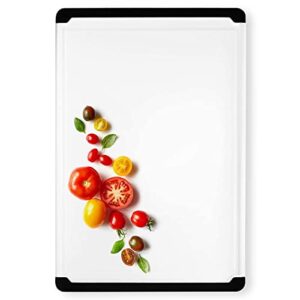 Large Kitchen Plastic Cutting Board - Dishwasher Safe Non-Slip Cutting Boards with Juice Grooves, Easy Grip Handles - Large and Thick Chopping Board