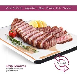 Large Kitchen Plastic Cutting Board - Dishwasher Safe Non-Slip Cutting Boards with Juice Grooves, Easy Grip Handles - Large and Thick Chopping Board