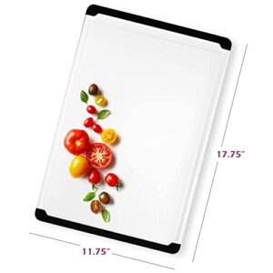 Large Kitchen Plastic Cutting Board - Dishwasher Safe Non-Slip Cutting Boards with Juice Grooves, Easy Grip Handles - Large and Thick Chopping Board