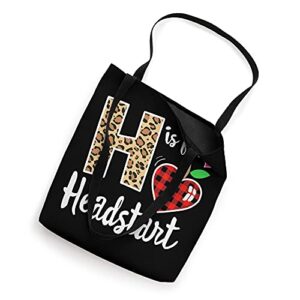 Girl First Day Headstart Leopard Plaid Back School Teacher Tote Bag