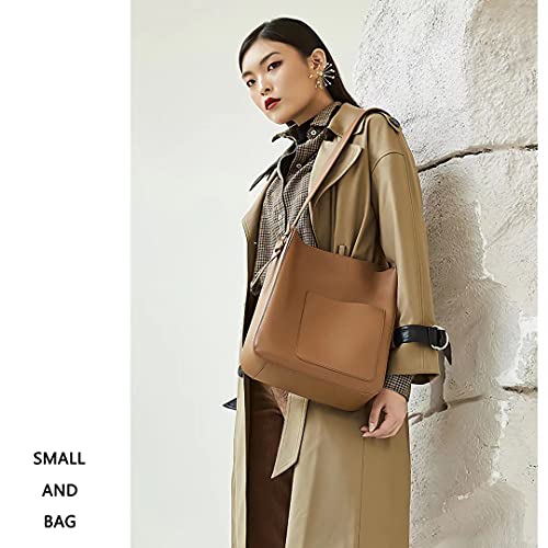 Genuine Leather Shoulder Bag Work Totes for Women Purse Classic Shoulder Shopping Handbag with Zipper Pocket