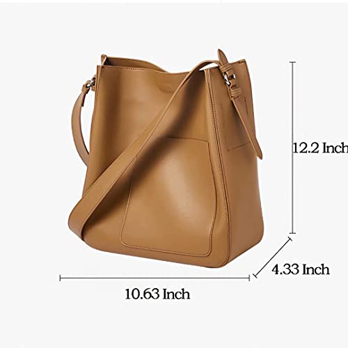 Genuine Leather Shoulder Bag Work Totes for Women Purse Classic Shoulder Shopping Handbag with Zipper Pocket