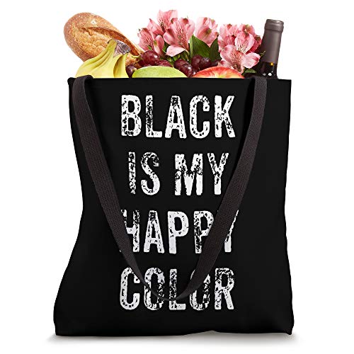 Funny Black Is My Happy Color Goth Punk Emo Gift Tote Bag