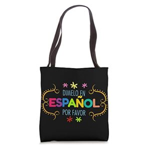 playera spanish teacher regalo maestra de espanol tote bag