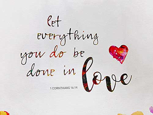 Inspirational Let Everything You Do Be Done In Love Tote Bag with Inside Pocket, 14 Inch