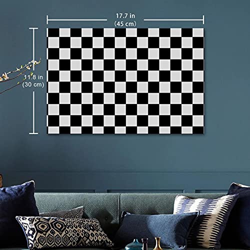 MAPOLO Classic Black White Checker Board Poster Decorative Painting Canvas Art Poster Wall Art Picture Print Modern Gallery Family Bedroom Home Decor Posters