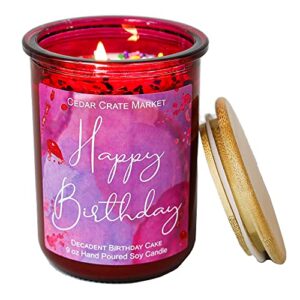 happy birthday candle – pink magenta jar, sprinkles, birthday cake scented candles for women, girlfriend, best friends, buttercream vanilla cake, friendship gift for mom, sister, aunt, coworker