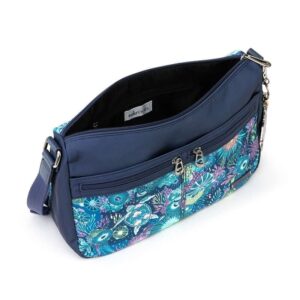 Sakroots womens & Bag, Purse, New Adventure Hobo Shoulder Crossbody Bag Stylish Roomy Purse Made From Recycled Materials, Royal Blue Seascape, One Size US