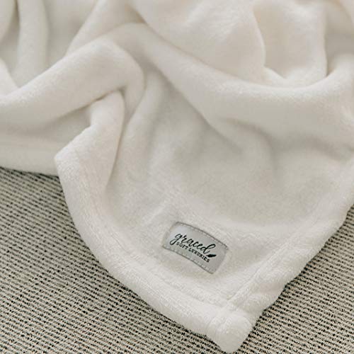 GRACED SOFT LUXURIES Bed Blanket Fleece Minky Microfiber Soft Bedding (Ivory, King Size 108" x 90")